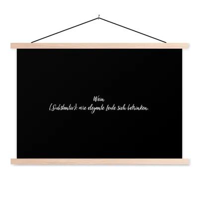 Produktbild von MuchoWow® Textilposter sprichwörter - wein definition - Wörterbuch - Getränk - Zitate 60x40 cm mit holzfarbenen Rahmen - Bilder