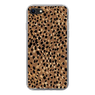 Produktbild von MuchoWow® Handyhülle Schutzhülle Hülle für iPhone SE 2022 Tiermuster - Luxus - Gold - Braun Silikon Softcase Handy Hülle - Schutzhülle