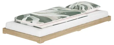 Produktbild von Futonbett platzsparend extra niedriges Einzelbett 100x200 Esche geölt V-60.47E-10ohne Zubehör