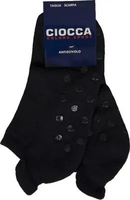 Image de Une paire de chaussettes courtes antidérapantes unisexes CIOCCA, référence 244 / A., tailles 3-43/46, 9 % polyamide, 1 % Élasthanne, 90 %.polyacrylique