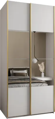 Produktbild von MEBLE KRYSPOL LUX 4 Schrank - 245,5x120x64cm - Weiß, Weiß, Gold