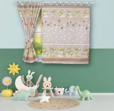 Produktbild von BABYLUX Kinderzimmer VORHÄNGE mit Schlaufen 81. Bäre Beige