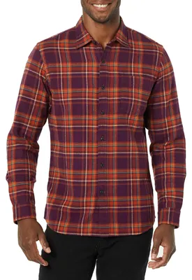 Productafbeelding van A. Essentials herenflanellenhemd, slim-fit pasvorm, lange mouwen, knoopsluiting, katoen
