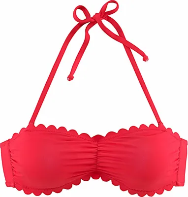 Produktbild von LASCANA Bandeau-Bikini-Top Scallop rot Größe 42 Cup C/D