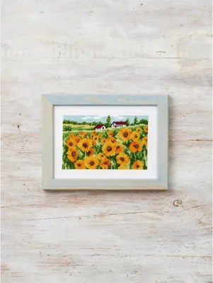 Produktbild von Permin Kreuzstich Stickpackung "Sonnenblumen", Zählmuster, 18x13cm, 13-1326
