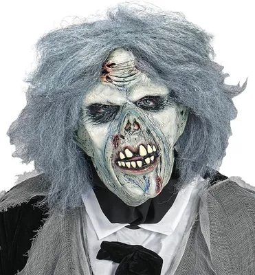 Produktbild von Zombiemaske mit Perücke