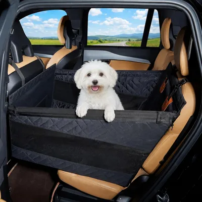 Hundeautositz für kleine/mittelgroße Hunde, stabil, mit Gurten