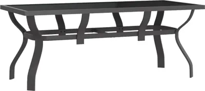 Obrázek produktu pro vidaXL Zahradní stůl šedočerný 180x80x70 cm Ocel a sklo