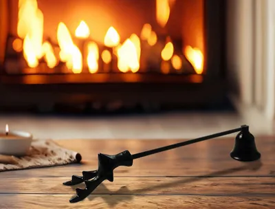 Produktbild von Kerzenlöscher Rentier Schwarz Weihnachten Flammenlöscher Dochtlöscher Nostalgie 28cm