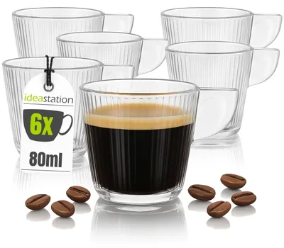 Espressogläser Set 6er 80 ml italienisch fein gelinieert