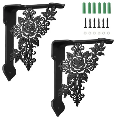 Image de Supports métalliques décoratifs en forme de L, lot de 2