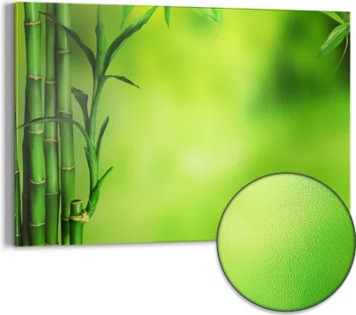 Produktbild von DEQORI Magnettafel Metall 60x40 cm 'Grüne Bambushalme' Whiteboard Pinnwand Büro