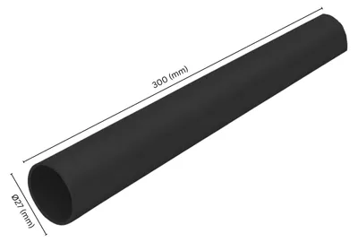 Produktbild von GeZu Impex Stahlrohr Ø  27 mm x 300 mm Schwarz Pulverbeschichtet Handlauf Rohr