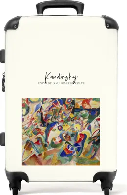 Produktbild von NoBoringSuitcases.com® Großer Koffer - Kunst - Kandinsky - Komposition - Farben - Kombinationsschloss TSA - Hartschalen Trolley 4 Rollen - 72 liter - Reisekoffer - 66 cmKoffer Mittelgroß 67x43x25 cm, 72L,