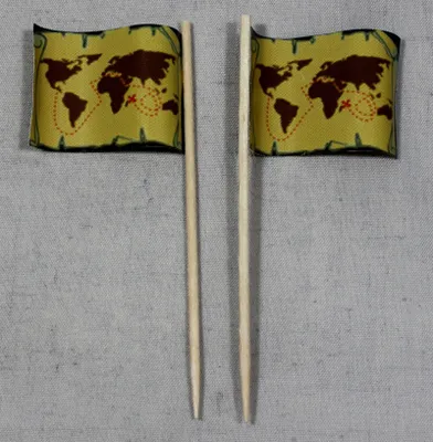 Produktbild von Party-Picker Flagge Pirat (5) Schatzkarte Papierfähnchen in Spitzenqualität 25 Stück Beutel