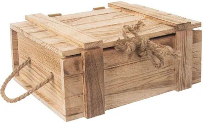 Image de ORION Caisse en bois Caisse de rangement avec couvercle 36x26x16cm Coffret cadeau en bois