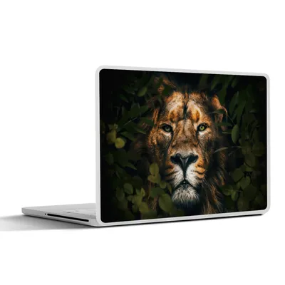 Produktbild von MuchoWow® Laptop Aufkleber Sticker Cover Dschungel - Löwe - Tiere - Blätter 40x30 cm - Laptop Dekoration - Selbstklebend