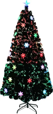 Produktbild von UISEBRT LED Künstliche Weihnachtsbäume 210CM Glasfaser Weihnachtsbaum mit Schneeflocken Beleuchtung