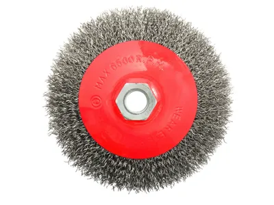 Image de brosse latérale rotative en fil d'acier serti M14 115mm G00598