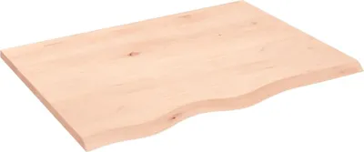 Produktbild von The Living Store Wandregal 80x60x2 cm Massivholz Eiche Unbehandelt