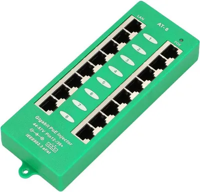 Obrázok produktu pre Extralink ACTIVE POE INJECTOR 8 PORT GIGABIT 802.3AT/AF MODE A - 1 Gbps - 8-Port, Gigabit Ethernet, 10,100,1000 Mbit/s, 1000/10000, 48 V