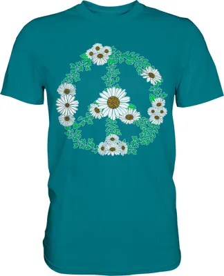Produktbild von Peace Gänseblümchen Shirt Gärtner Motiv – Diva Blue / XXL