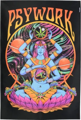 Produktbild von PSYWORK Schwarzlicht Stoffposter Neon "Psywork Godness", 60x90cm