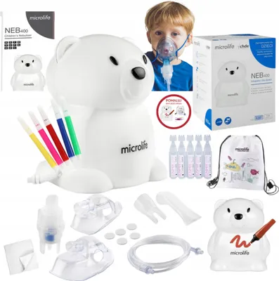 Obrázok produktu pre Inhalátor Microlife Neb 400 S Medvedíkom Pre Rodiny A Deti + Darček Zdarma