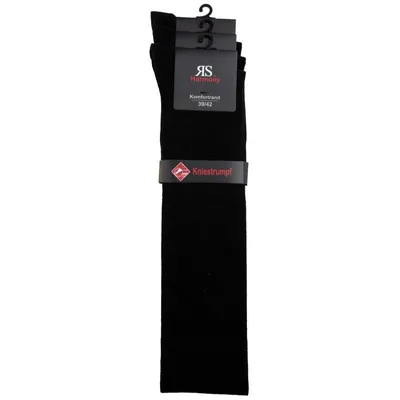 Produktbild von Herren Kniestrümpfe Baumwolle Komfortrand Schwarz Gr. 43-46 3 Paar