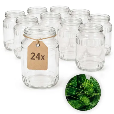 Produktbild von ART TWIST HOME Einmachgläser mit Schraubdeckel 24x 720 ml – Vorratsgläser Glasbehälter Vielseitige Robuste aus Dickem Glas - perfekt für Marmeladen Honig Säfte Gurken Konfitüren und Vorratshaltung