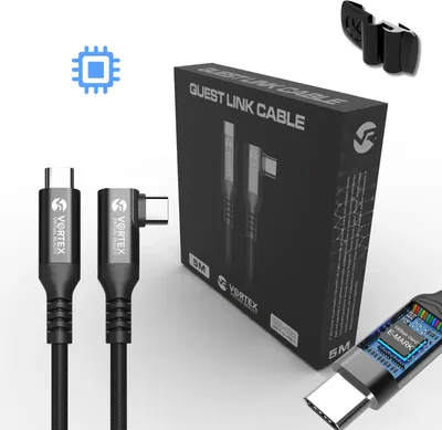 Image de Câble USB-C (charge rapide) de 5 m de VortexVR + attaches | META QUEST LINK