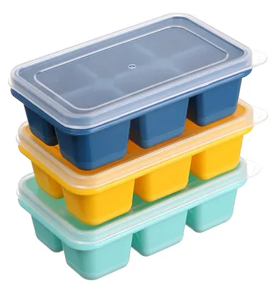 Eiswürfelform 3er-Set PP+Silikon 11,5x7x4 cm stapelbar