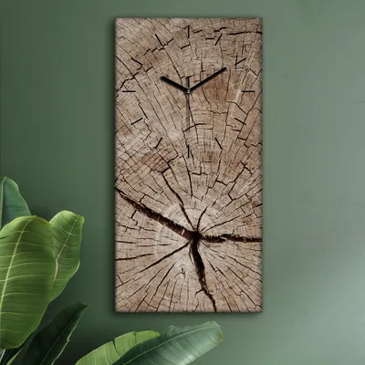 Produktbild von Wohnzimmer Leinwand Uhr Geräuschlos Küche 30x60 Baum, Holz, Motive, Textur, schwarze Zeiger
