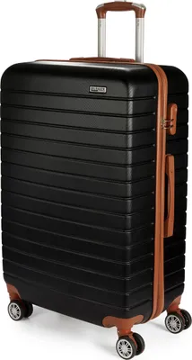 Immagine prodotto di Valigia rigida BRUBAKER Paris - trolley da viaggio con chiusura a combinazione e 4 ruote - trolley 49 x 76,5 x 29,5 cm, XL, nero e marrone chiaro