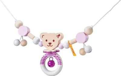 Immagine prodotto di Selecta Steiff Wagenkette, Kinderwagenkette, Kinderwagen Kette, Baby Spielzeug, Rosa, 63 cm, 64304