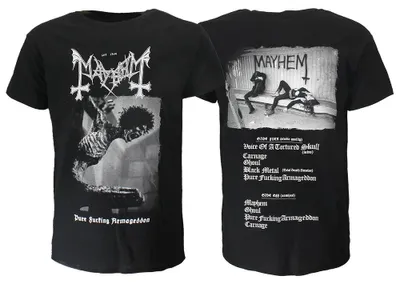 Immagine prodotto di Maglietta Mayhem "Pure Fucking Armageddon" – Merchandising ufficiale