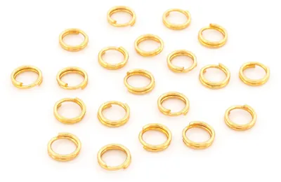 Produktbild von Vintageparts Splitringe 304 Edelstahl 18K vergoldet 6mm Spaltringe 20 Stück