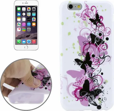 Produktbild von Schutzhülle Handytasche Etuis TPU für Handy Apple iPhone 6 Plus Motiv Schmetterlinge