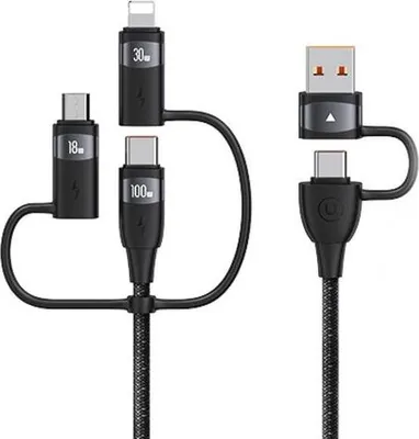 Image de Usams Kabel U85 2Xusb-C/Usb/Micro-Usb/Lightning 6W1 1,2M 100W Pd Fast Charge Czarny/Black Sj645Usb01 (Us-Sj645)