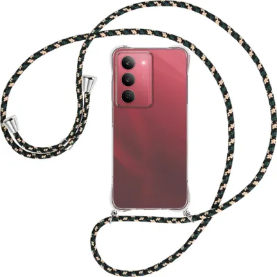 Produktbild von Handykette Backcover-Schutzhülle mit Band (Metall silberfarben) für Realme 14X 5G - camouflage