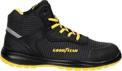 Immagine prodotto di Scarpe antinfortunistiche traspiranti Goodyear nere, sicurezza industriale, modello alto, categoria S3 - misura 44