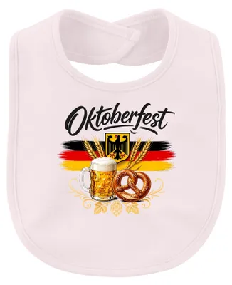 Productafbeelding van , Duitse vlag, bier, pretzel, traditioneel shirt, lederhosen, babybabylapje, roze