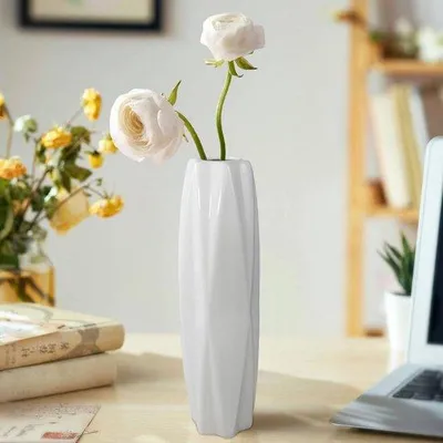 Produktbild von Famanu Keramische Vase 30 cm - Moderne Textur für Wohnzimmer und Tischdekoration