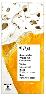 CZEKOLADA BIAŁA STRACCIATELLA BIO 80 g - VIVANI