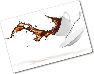 Produktbild von Tulup Glas Herdabdeckplatte - 80x52 cm - Glaskeramikkochfeld-Abdeckung Spritzschutz Glasabdeckplatte - Einteilig - Essen & Getränke - Verschütteter Kaffee - Braun