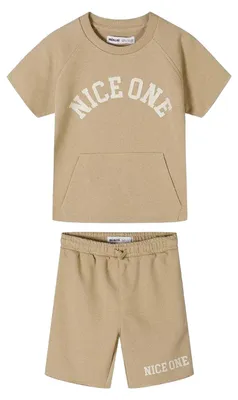 Produktbild von Minoti - T-Shirt und Shorts für Jungen, Kängurutasche MN736 (122) (Beige)
