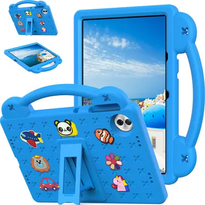 Produktbild von Schutzhülle für Honor Pad 10 12,1 2025 Niedliche Hülle für Kinder, Stoßfest mit Griff und Ständer Blau