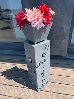 Produktbild von Pflanzsäule mit Blumenmuster 82 cm