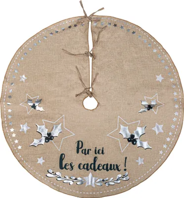 Produktbild von Tannenbaumteppich "refuge" bedruckte jute d90cm - Feeric Lights & Christmas
