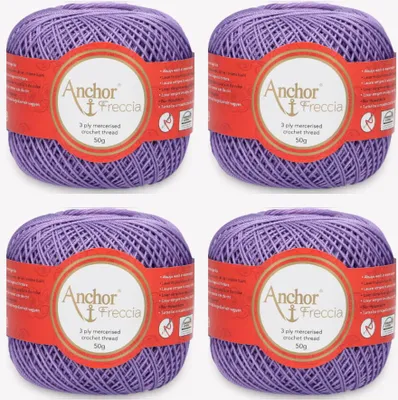 Imagen del producto de 4 ovillos de hilo Anchor Freccia 6, hecho de algodón mercerizado para crochet (Color 00109)